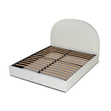 Load image into Gallery viewer, Queen Sized Bed Frame Zaria - Antique White Boucle with Storage