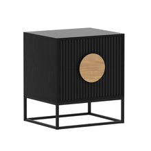 Load image into Gallery viewer, BELMONTE Fluted Bedside Table in Black