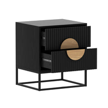 Load image into Gallery viewer, BELMONTE Fluted Bedside Table in Black