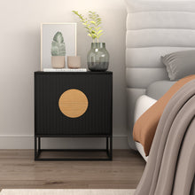 Load image into Gallery viewer, BELMONTE Fluted Bedside Table in Black