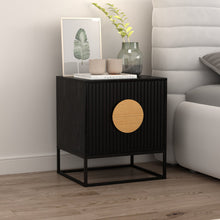 Load image into Gallery viewer, BELMONTE Fluted Bedside Table in Black