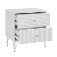 Load image into Gallery viewer, LISA - Wavy Fluted Bedside Table in White