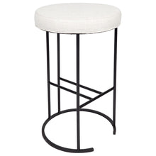 Load image into Gallery viewer, Blackley Black Iron Kitchen Stool - Natural Linen
