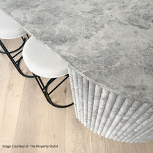 Load image into Gallery viewer, Blackley Black Iron Kitchen Stool - Natural Linen