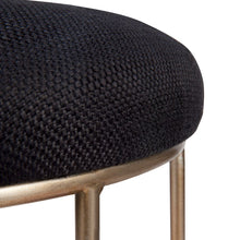 Load image into Gallery viewer, Aiden Gold Steel Kitchen Stool - Black Linen