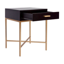 Load image into Gallery viewer, Nessa Black Bedside Table - Gold