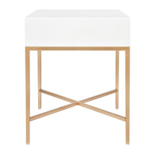 Load image into Gallery viewer, Nessa White Bedside Table - Gold