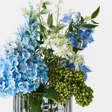 Load image into Gallery viewer, Hydrangea Delphinium Mix in Vase Arrangement