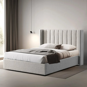 Queen Bed Frame - Wide Base in Clay Grey