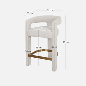 Ainsley Bar Stool - Coastal Beige