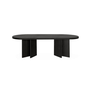 Pill Shape Dining Table - Textured Espresso Black