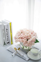 Load image into Gallery viewer, LUXURY RANGE HYDRANGEA&#39;S - BLUSH - CRYSTAL VASE
