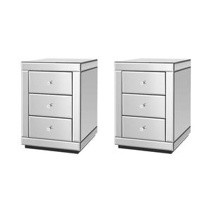 PRESIA- Set of 2 Mirrored Side Tables