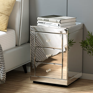 PRESIA- Set of 2 Mirrored Side Tables