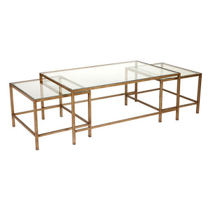 Cocktail Glass Nesting Coffee Table - Antique Gold