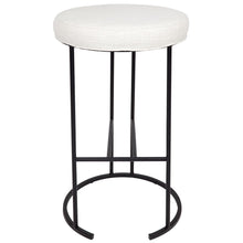 Load image into Gallery viewer, Blackley Black Iron Kitchen Stool - Natural Linen
