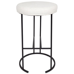 Blackley Black Iron Kitchen Stool - Natural Linen