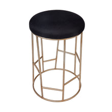 Load image into Gallery viewer, Aiden Gold Steel Kitchen Stool - Black Linen
