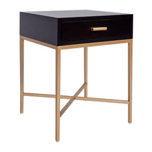 Load image into Gallery viewer, Nessa Black Bedside Table - Gold
