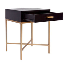 Load image into Gallery viewer, Nessa Black Bedside Table - Gold
