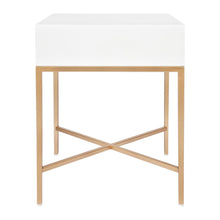 Load image into Gallery viewer, Nessa White Bedside Table - Gold
