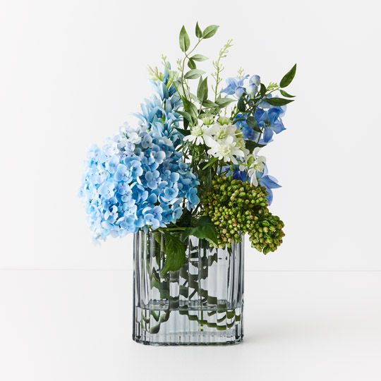 Hydrangea Delphinium Mix in Vase Arrangement