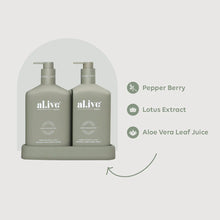 Load image into Gallery viewer, WASH &amp; LOTION DUO + TRAY - GREEN PEPPER &amp; LOTUS
