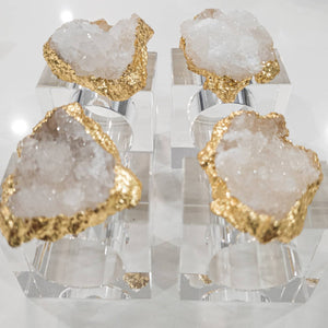 Set of four Agate Geode Napkin Rings