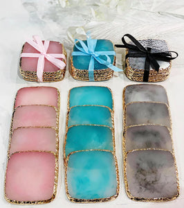 Resin Agate Coasters- Square